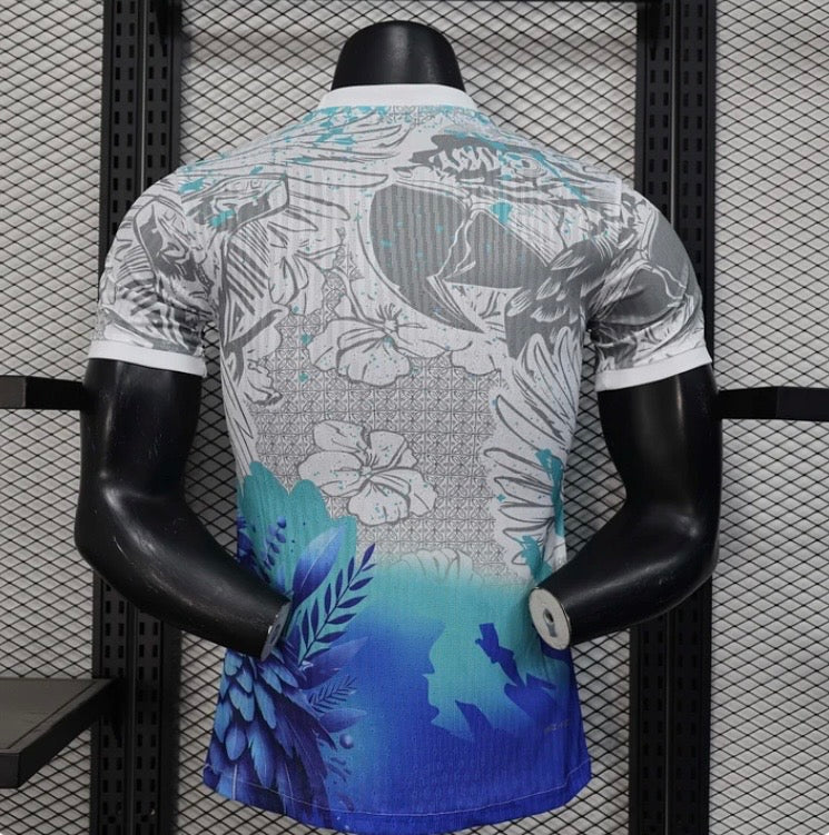 2025 Brazil White and Blue Special Shirt